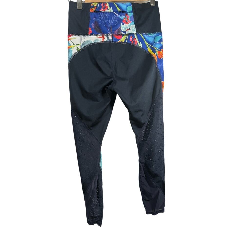 Athleta Tropical Precision Womens S Leggings Navy Floral Sheer Mesh Workout - Picture 3 of 11